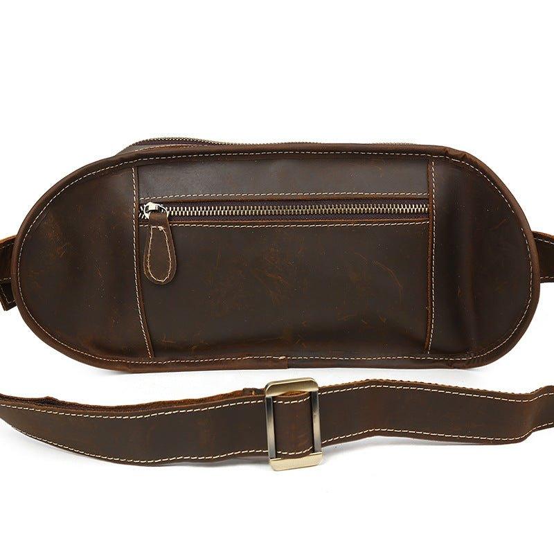 Woosir Leather Fanny Pack with 5 Zippered Pockets - Woosir
