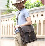 Woosir Leather Flap Backpack for Men - Woosir