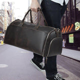 Leather Garment Bag Duffel with Shoe Compartment - Woosir