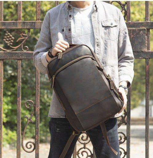 High Quality Backpack Leather Mens Laptop School Work Bag Men Satchel –  Travell Well