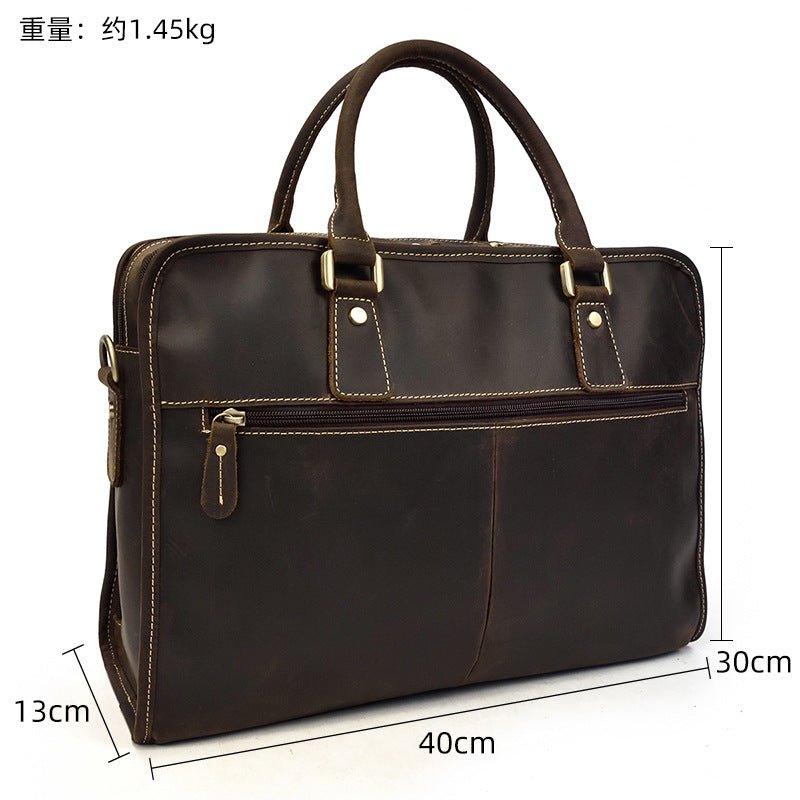 Woosir Leather Laptop Satchel Mens for 14" Laptop Woosir