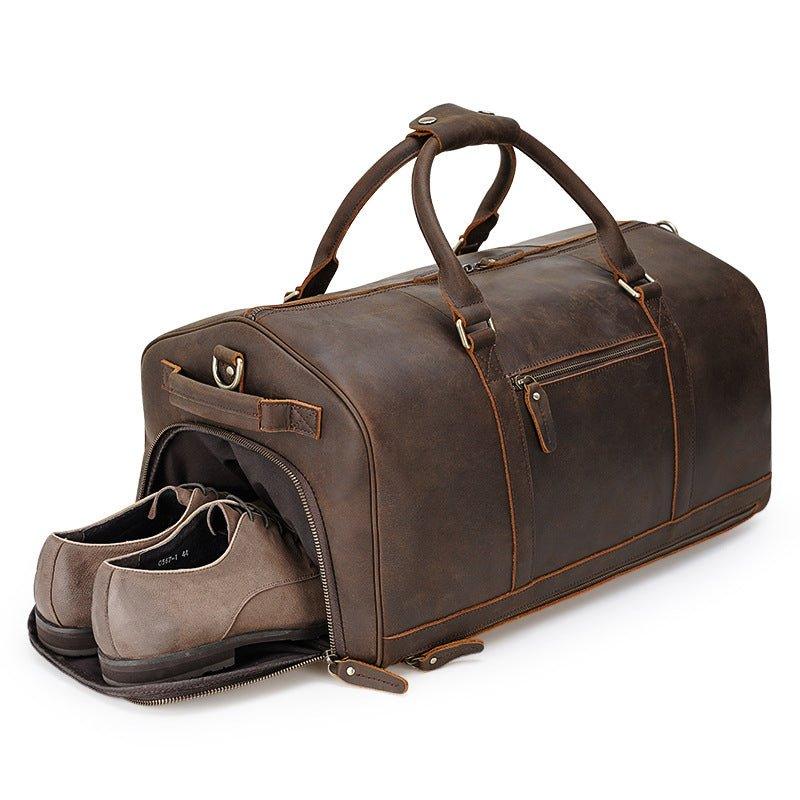 Woosir Leather Large Duffle Bags with Laptop Compartment - Woosir