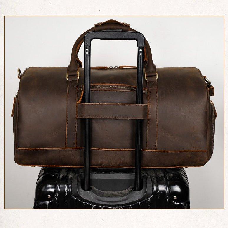 Woosir Leather Large Duffle Bags with Laptop Compartment - Woosir