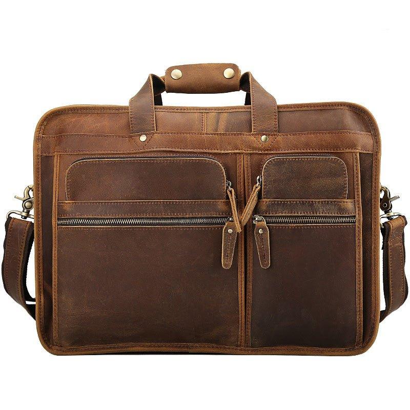Leather Brown Mens Office Bag