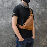 Leather Sling Backpack Dumpling Bag - Woosir