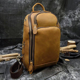 Vintage Mens Sling Bag in Leather - Woosir