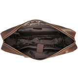 Woosir Leather Vintage 17.3" Laptop Briefcase Business - Woosir