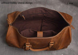 Leather Weekender Travel Bag with Shoe Compartment - Woosir