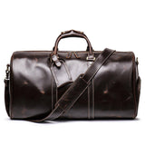 Leather Weekender Travel Bag with Shoe Compartment - Woosir