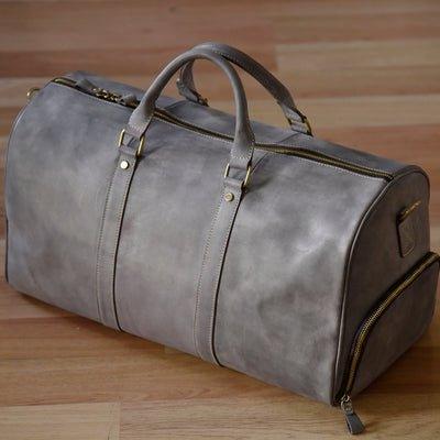 Leather Weekender Duffel Luggage Bag 24 inch - Woosir