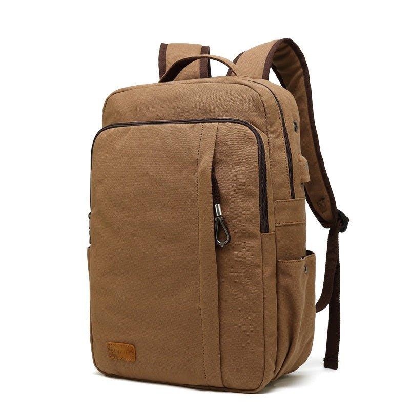 Leisure Canvas Backpack With USB for College - Woosir