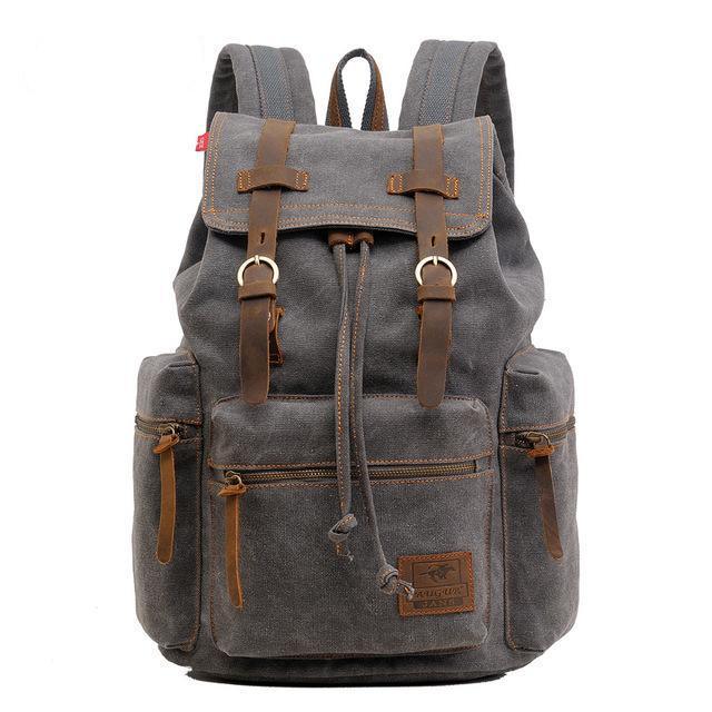 Men 21L Vintage Canvas Backpack - Woosir