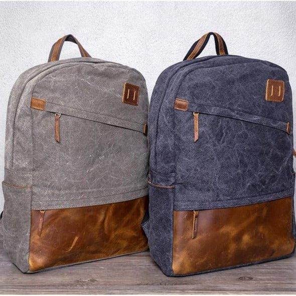 Men Canvas Backpack Schoolbag 14 Inch Laptop Bag, Black Men Canvas Backpack Schoolbag 14 Inch Laptop Bag, Black