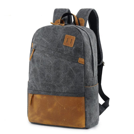 Men Canvas Backpack Schoolbag 14 Inch Laptop Bag - Woosir