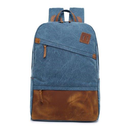 blue canvas laptop backpack Duo Featuring plenty of room for your laptop or tablet and several knitting or crochet projects School Bag Backpack For Him