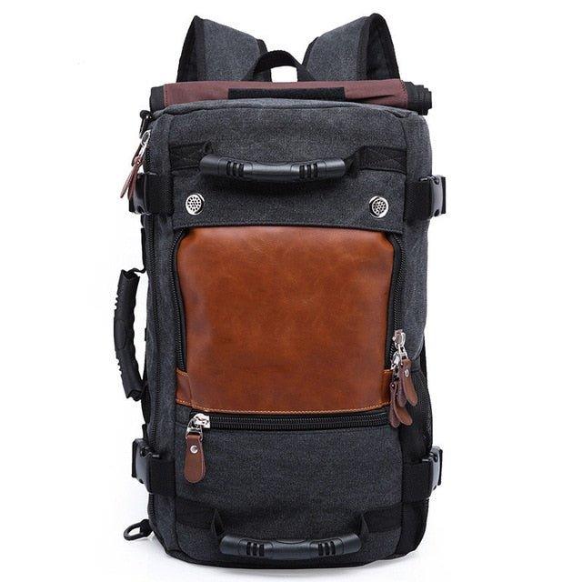 men's backpack travel bag Men Canvas Travel Backpack, Black