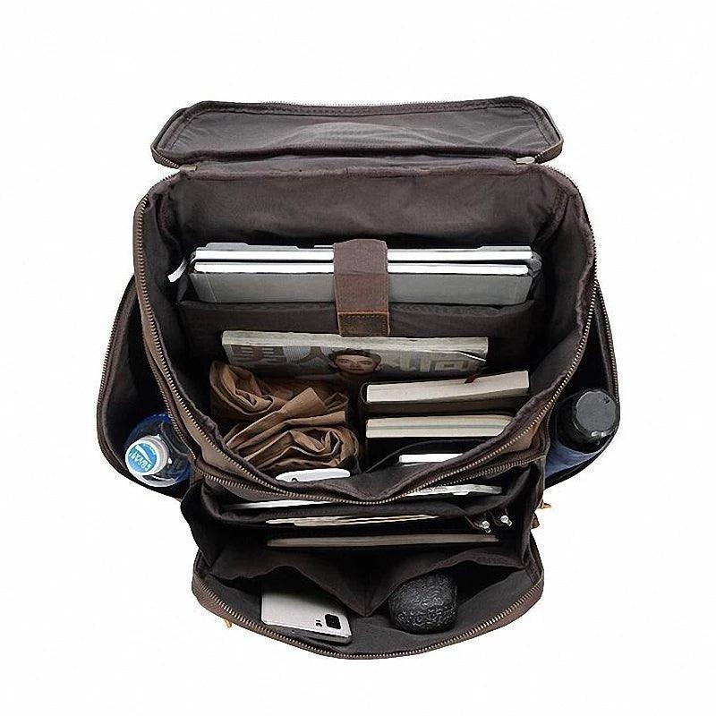 Woosir Men Leather Backpack 15 inch Laptop Business - Woosir