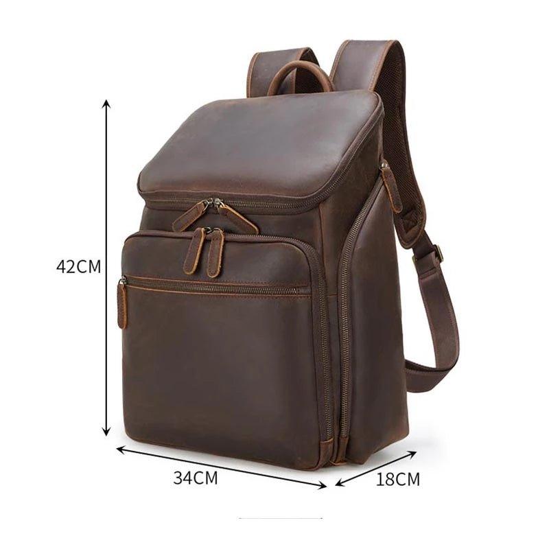 Woosir Men Leather Backpack 15 inch Laptop Business Woosir Men Leather Backpack 15 inch Laptop Business