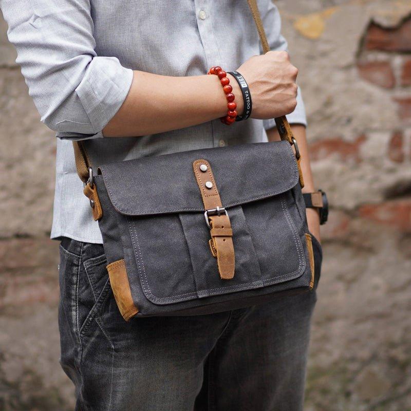 Messenger Bags for Men, Water Resistant Canvas Crossbody Bag