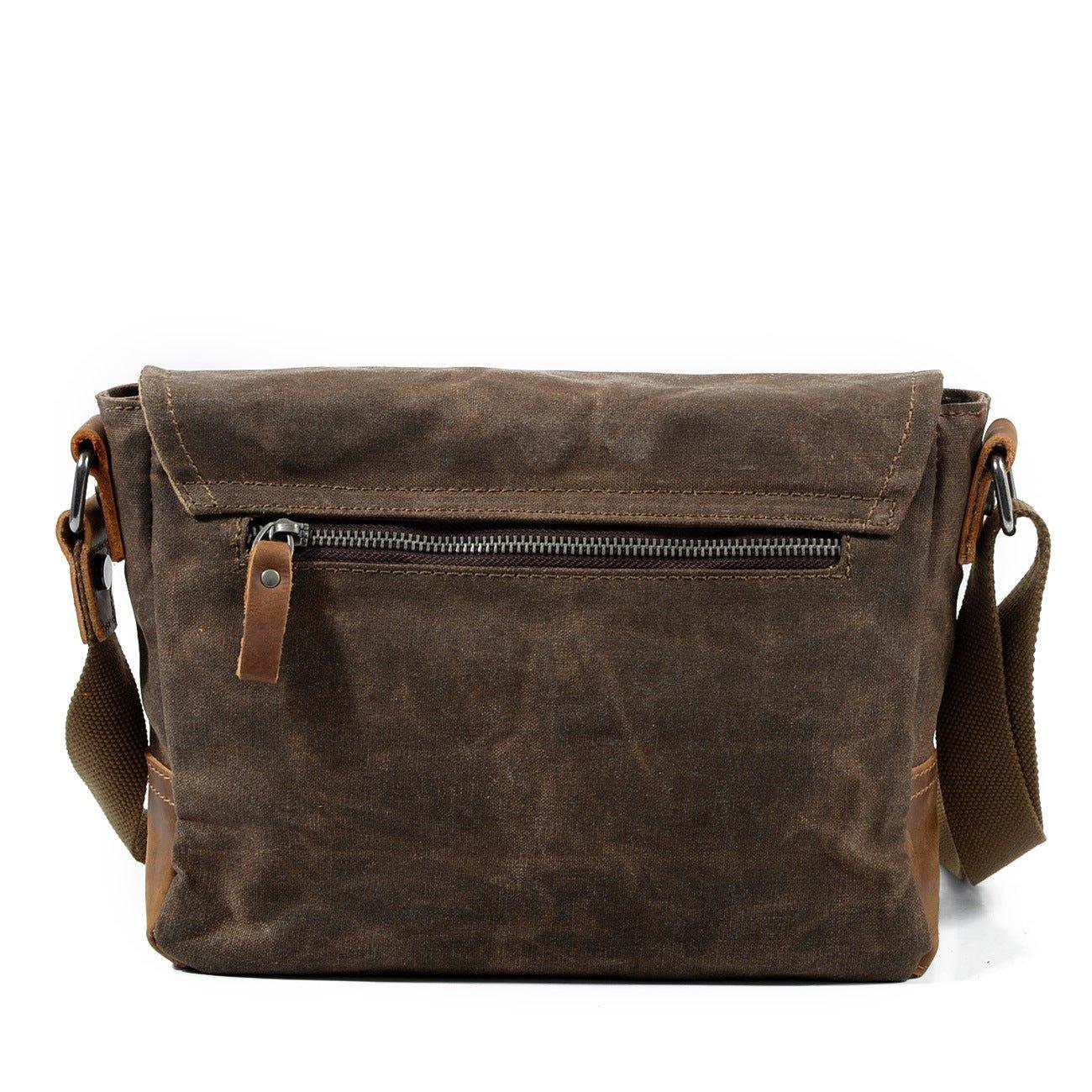 Brown Canvas Cross-Body Bag