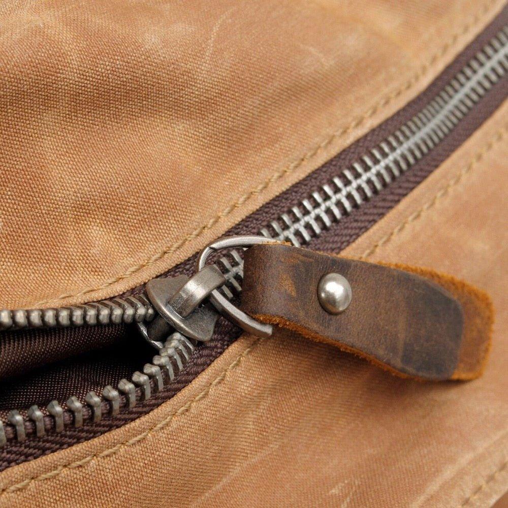 Vintage Canvas Backpack Rucksack Roll Top - Woosir