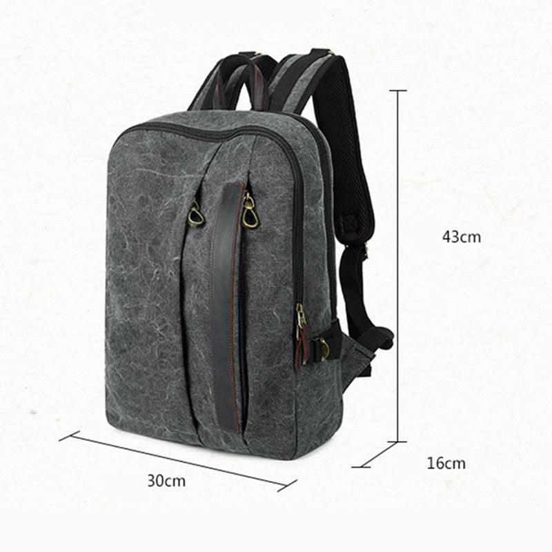 Mens 14 Inches Laptop Canvas Backpack - Woosir