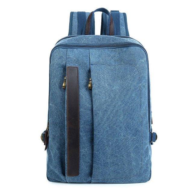 blue canvas laptop backpack Mens 14 Inches Laptop Canvas Backpack, Blue