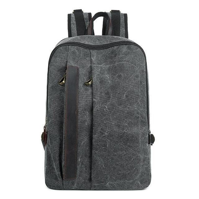 Mens 14 Inches Laptop Canvas Backpack, Dark Grey