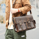 Woosir Mens Attache Case Leather 14" 15.6" - Woosir