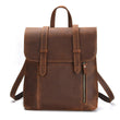 Mens Leather Backpack for College - Woosir