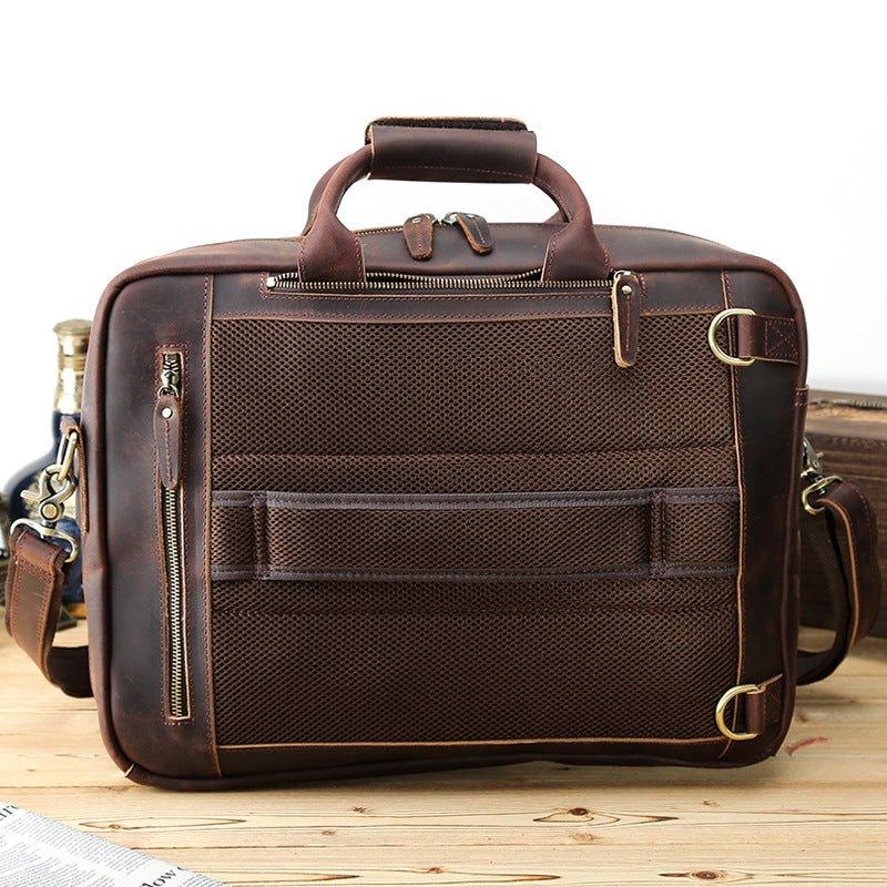backpack briefcase laptop bag Convertible Leather Backpack Briefcase for 15.6" Laptop