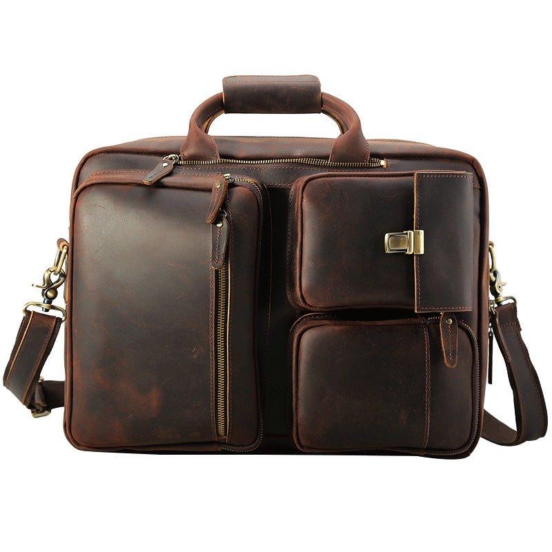 backpack or briefcase for laptop Convertible Leather Backpack Briefcase for 15.6" Laptop
