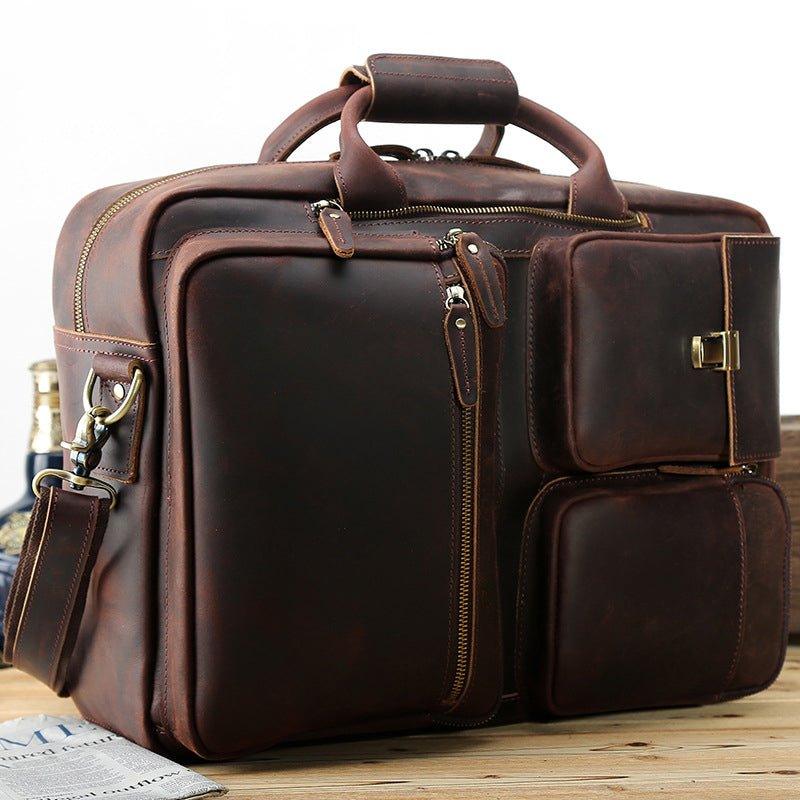 backpack or breifcase travel Convertible Leather Backpack Briefcase for 15.6" Laptop