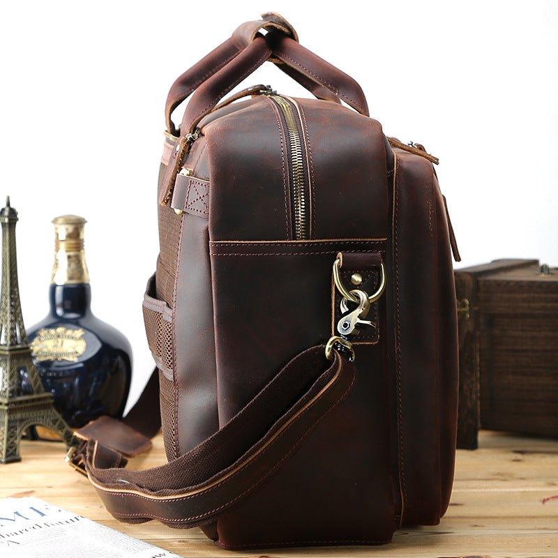best leather briefcase backpack Convertible Leather Backpack Briefcase for 15.6" Laptop