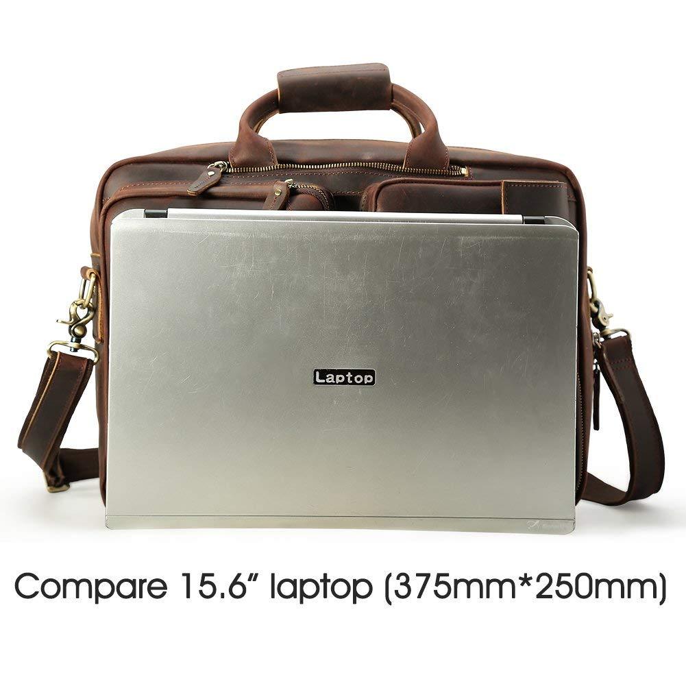 Convertible Leather Backpack Briefcase for 15.6" Laptop - Woosir