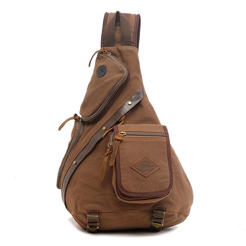 Men One Shoulder Crossbody Bag Soft Canvas Single Shoulder Sports Bag  Adjustable Shoulder Strap for Hiking/Camping Handbag