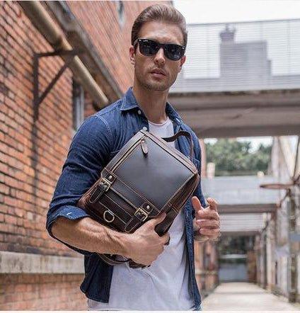 backpack leather mens Mens Small Convertible Leather Backpack Vintage