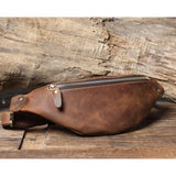 Men's Cowhide Leather Simple Sling Bag - Woosir