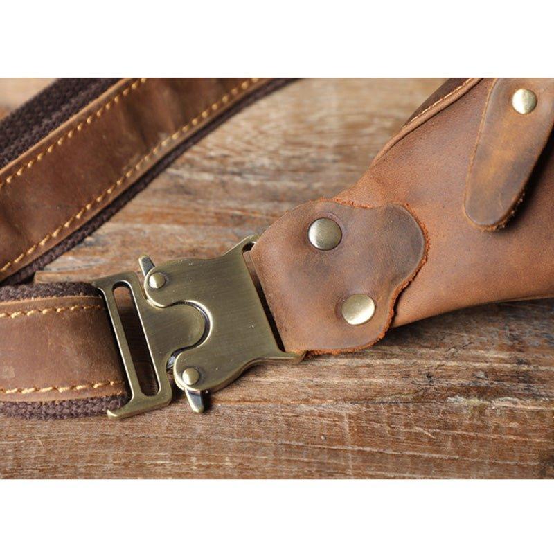 Men's Cowhide Leather Simple Sling Bag - Woosir