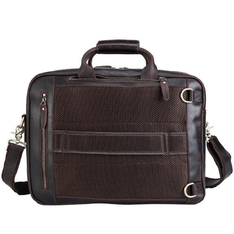Woosir Mens Genuine Leather Briefcase Brown - Woosir