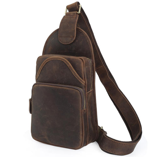 Men's Genuine Leather Sling Bag - Woosir