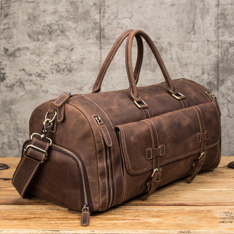 Leather Duffle Bag With Free Dopp Kit Full Grain Leather -  UK