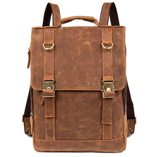 Woosir Mens Leather Backpack with Laptop Compartment - Woosir