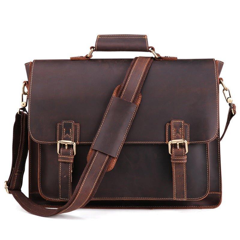 Woosir Mens Leather Business Bags Briefcase - Woosir