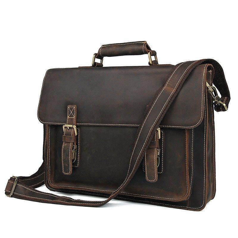 Woosir Mens Leather Business Bags Briefcase - Woosir