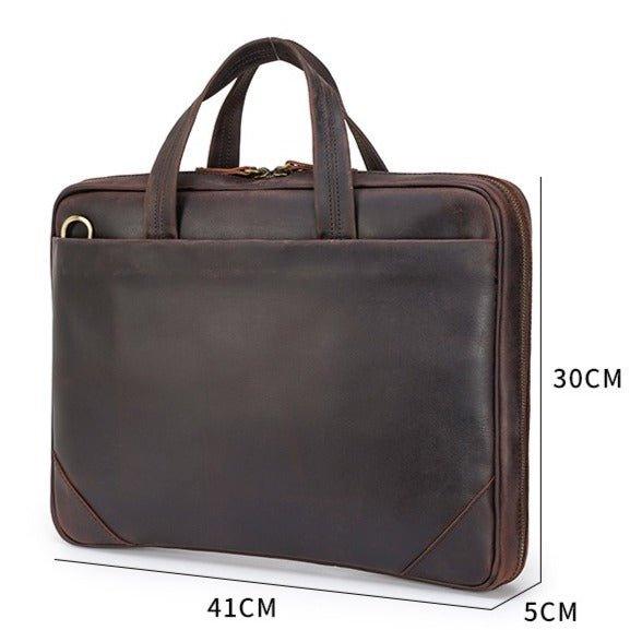 Woosir Men's Leather Computer Bag Slim - Woosir