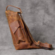 Mens Leather Sling Backpack - Woosir