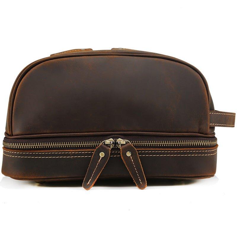 Woosir Mens Leather Travel Toiletry Bag Woosir Mens Leather Travel Toiletry Bag