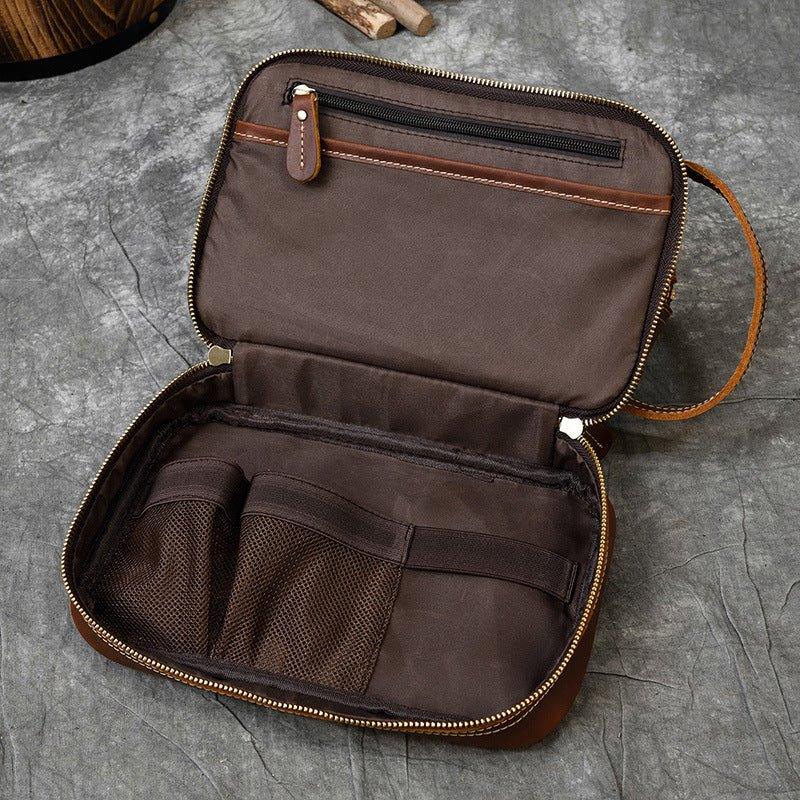 Woosir Mens Leather Travel Toiletry Bag Woosir