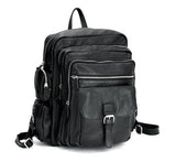 Mens Multi Pocket Leather Backpack - Woosir